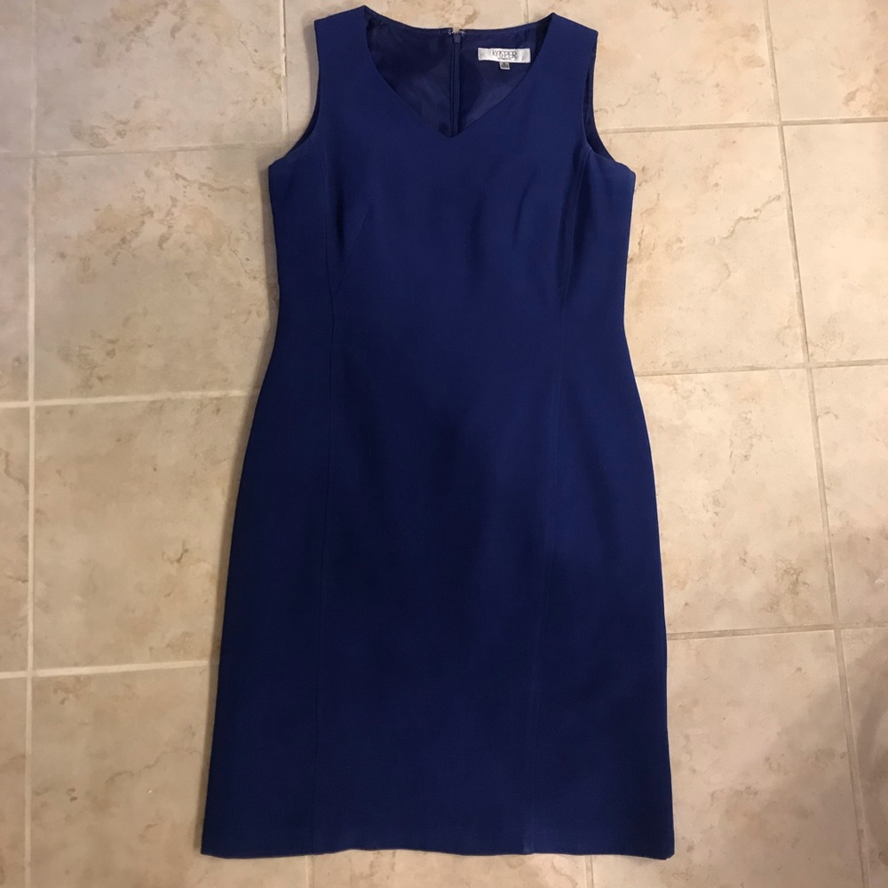 KASPER BLUE SLEEVELESS DRESS (size  8)